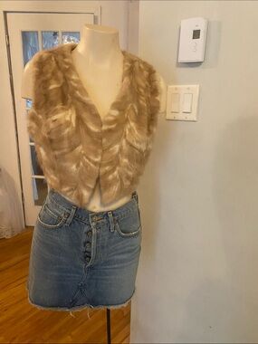 Samuel Grossman Real  fur vest  jacket size XS to S